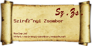 Szirányi Zsombor névjegykártya